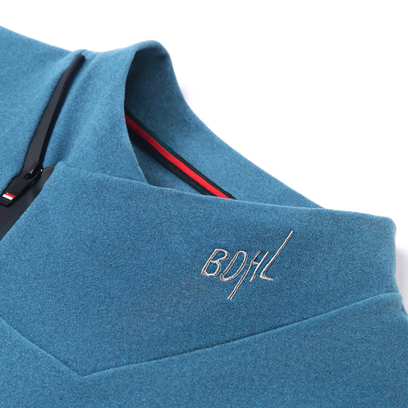Dobbeltsidet fløjl langærmet sweater til mænd