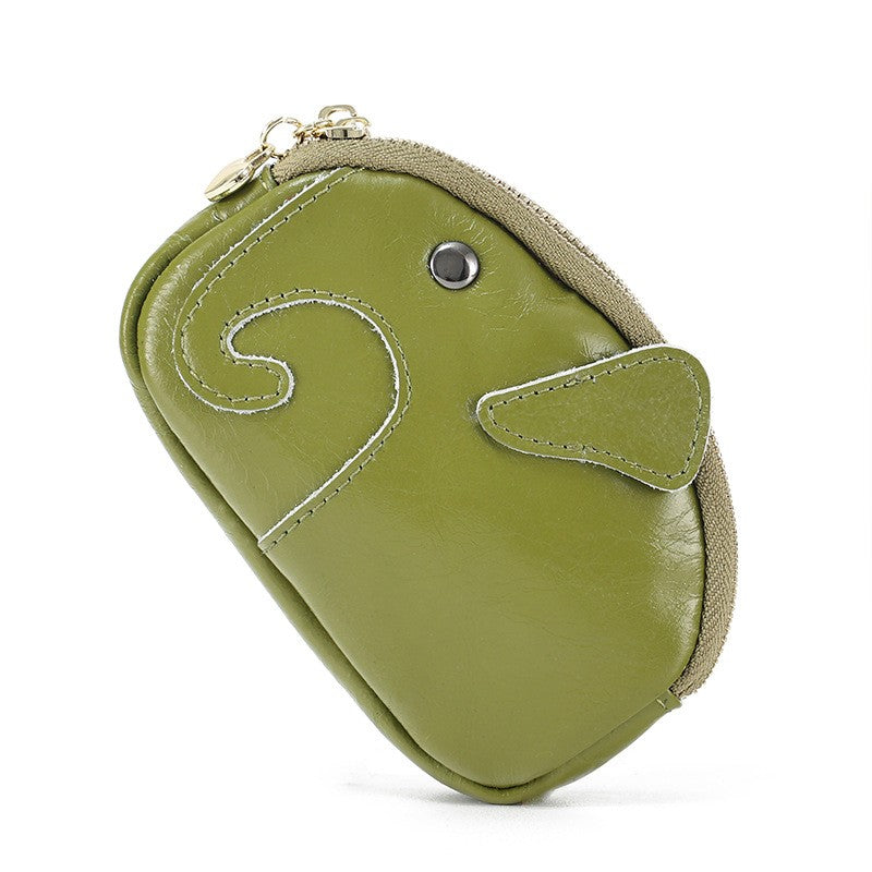 Wallet With Keychain Genuine Leather Multifunctional Coin Card Holder