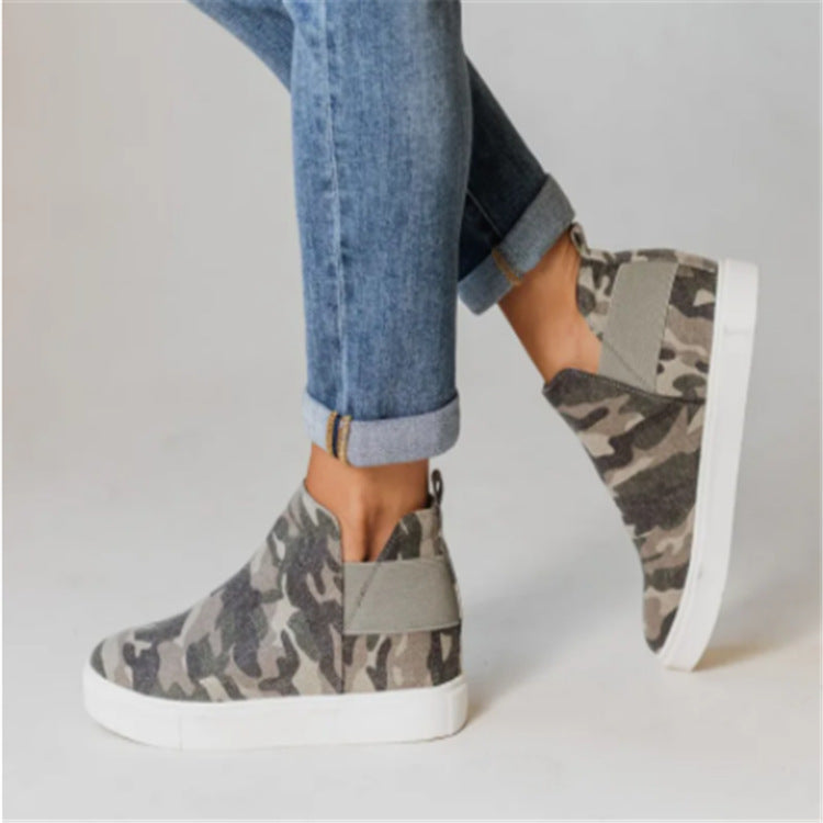 Thick-soled Women's Flat-soled Casual Shoes Leopard Print Lazy