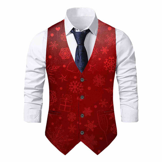 Slim-fit ungdomsprintet vest med enkelt knaplukning