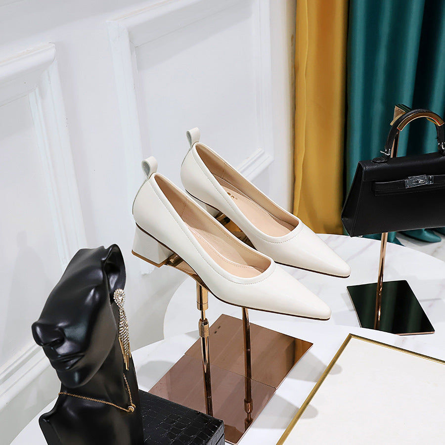 Fashion Thick Heel Versatile Medium Shoes