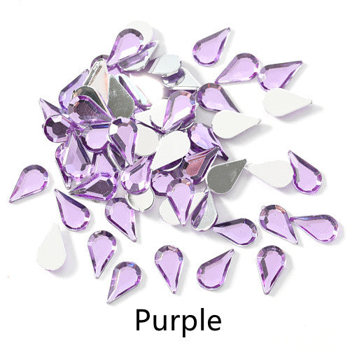 Water Drop Acrylic Flat Bottom Rhinestone DIY Nail Art Patch