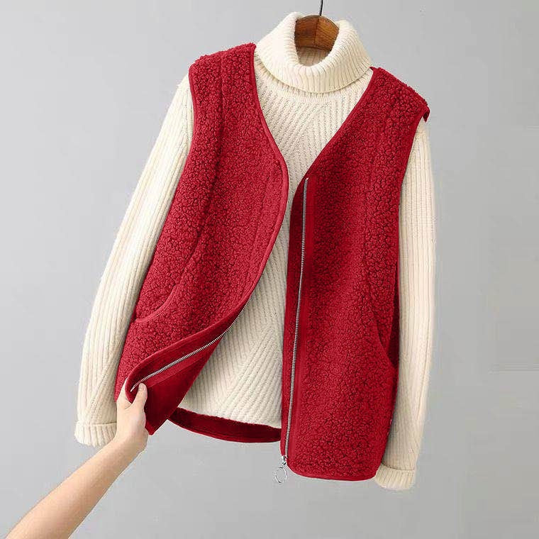Lamb Wool Outer Wear Waistcoat Vest
