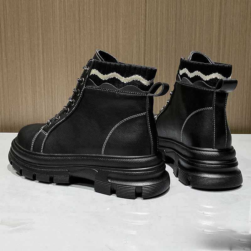Platform Round Toe Square Heel Women's Boots