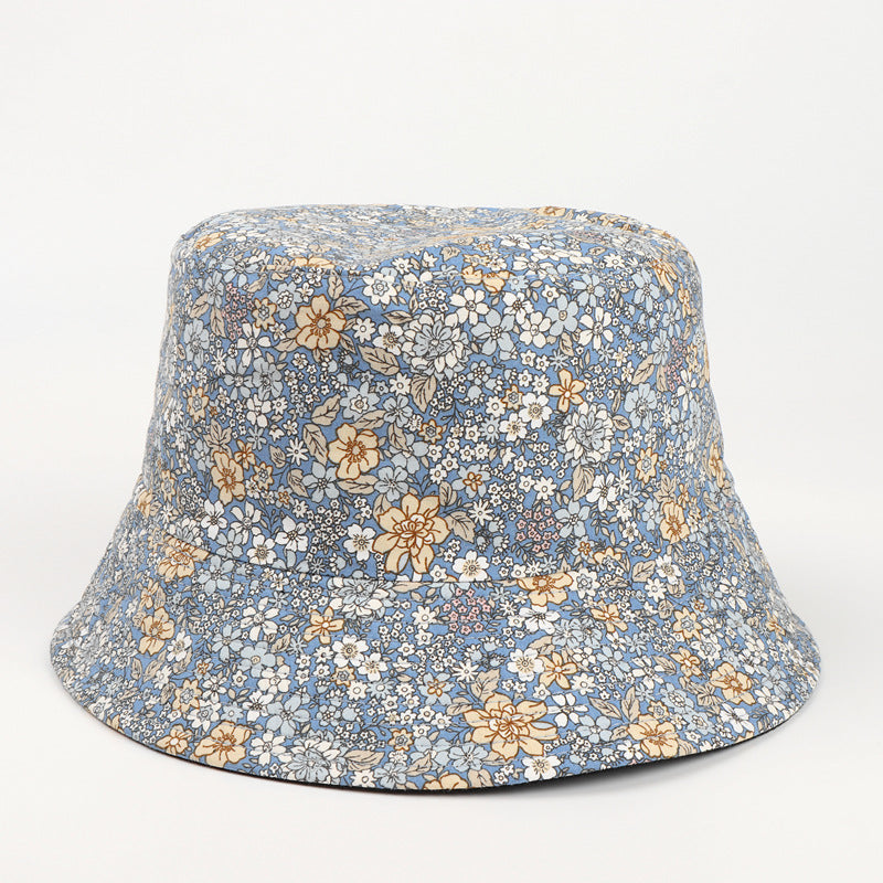 Women's Small Chrysanthemum Double-sided Printing Bucket Fisherman Hat