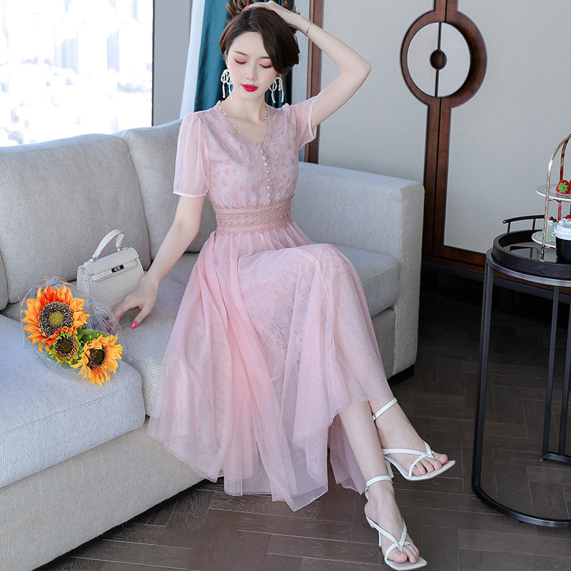 French Chiffon Skirt With Waistband For Slimming Effect