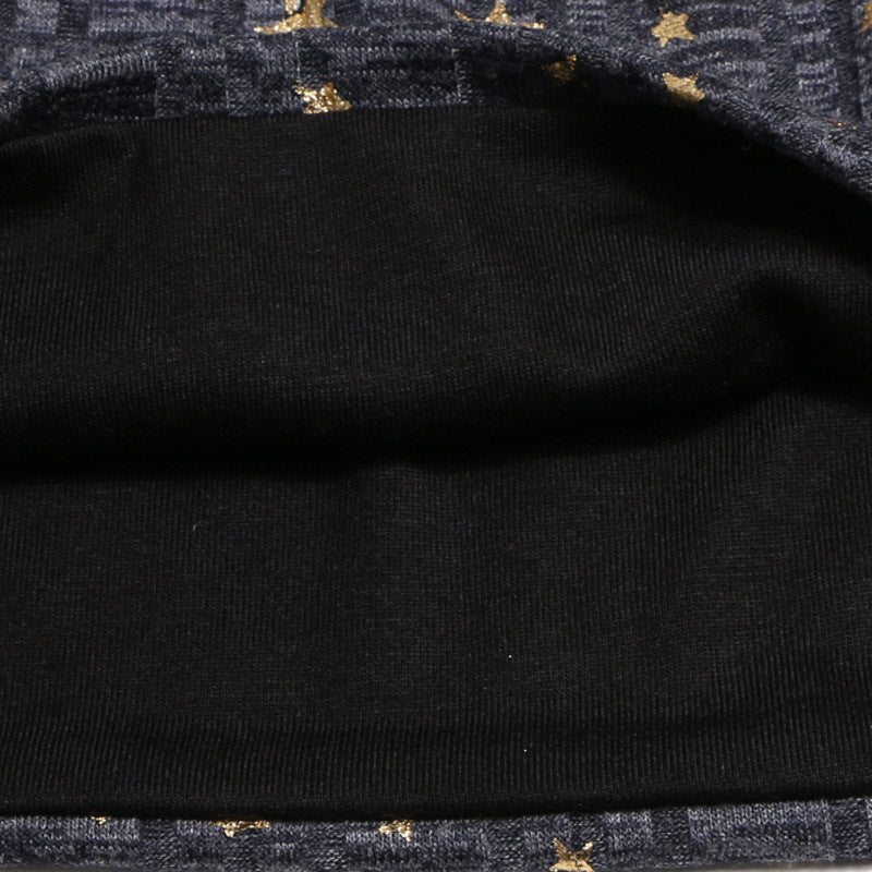 Women's Bronzing Five-pointed Star Pullover Knitted Wool Hat