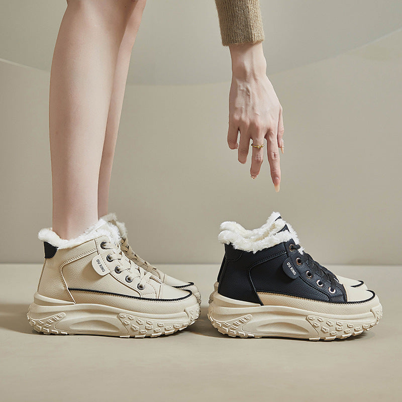 High Top With Velvet Board Shoes