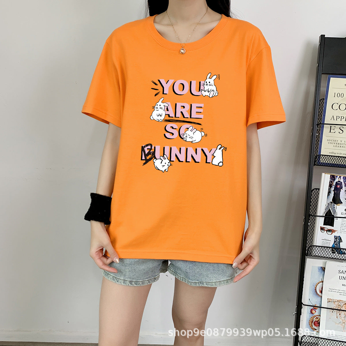 Rabbit Cotton Schoolgirl Short Sleeve Top