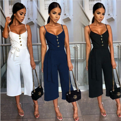 Elegant stropløs jumpsuit til pendler