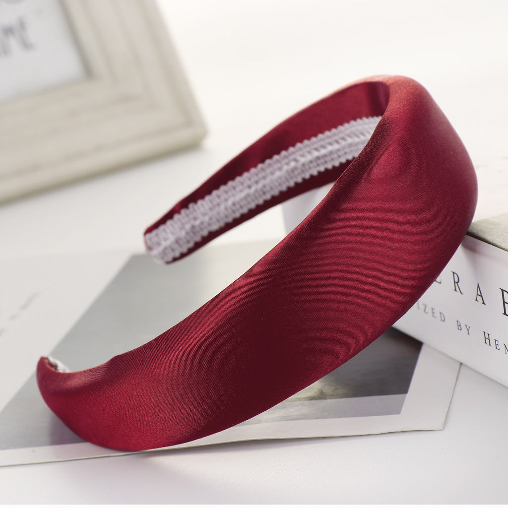 Light Board Satin Sponge Headband Multi-color Wide Edge