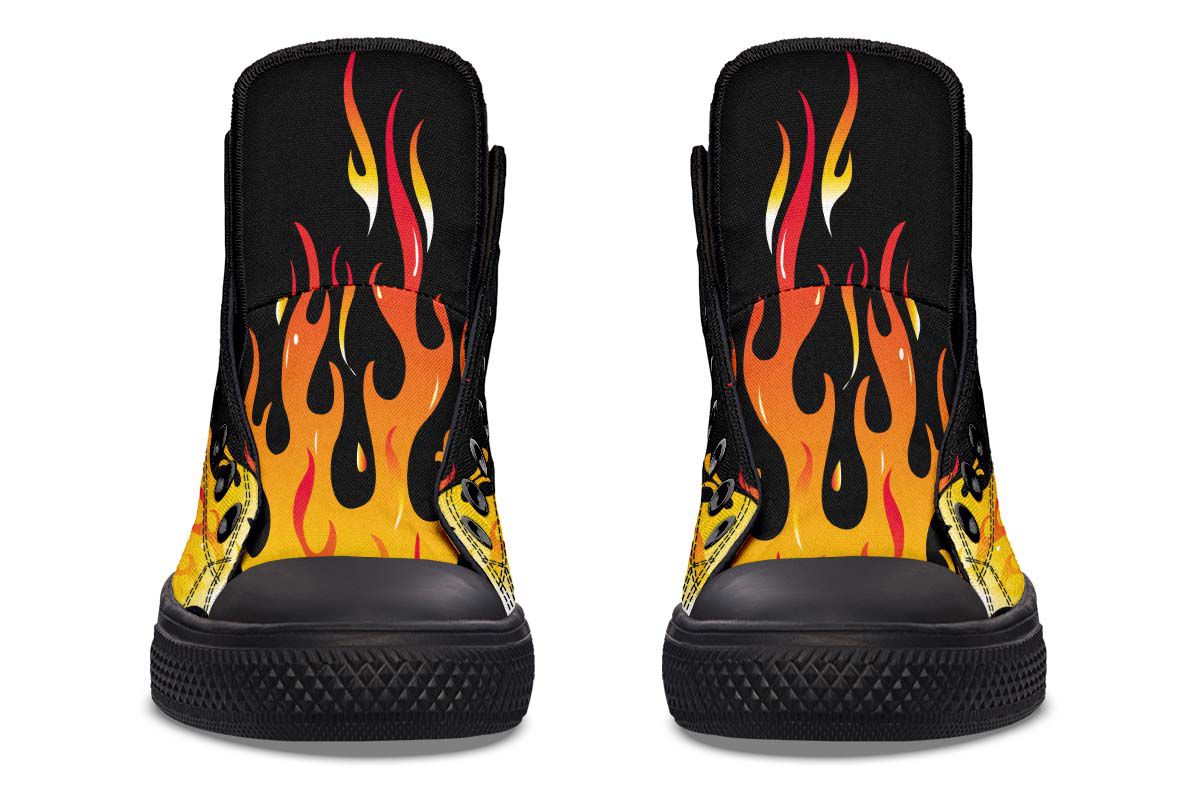 Men's And Women's Fashion Color Printing High-top Canvas Shoes