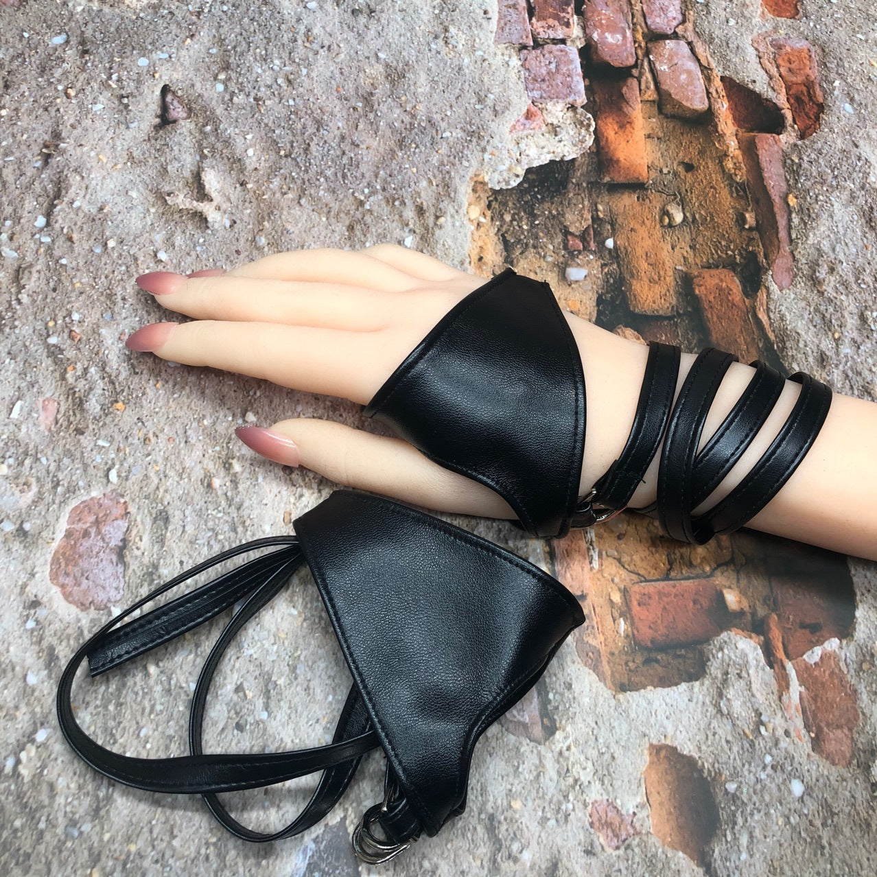 Women's Lace-up Punk Nightclub Hip Hop Performance Fingerless Gloves
