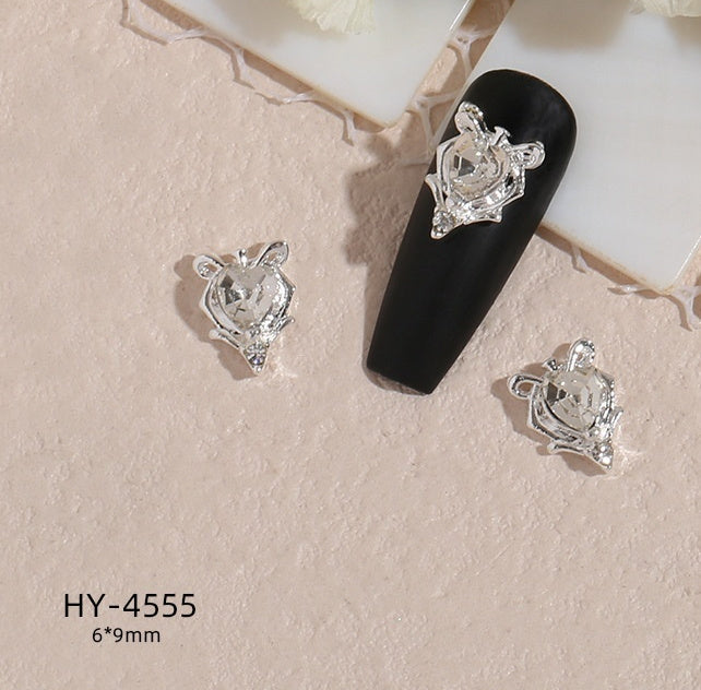 New Nail Beauty Butterfly Silver Metal Alloy Rhinestone DIY Ornament Accessories
