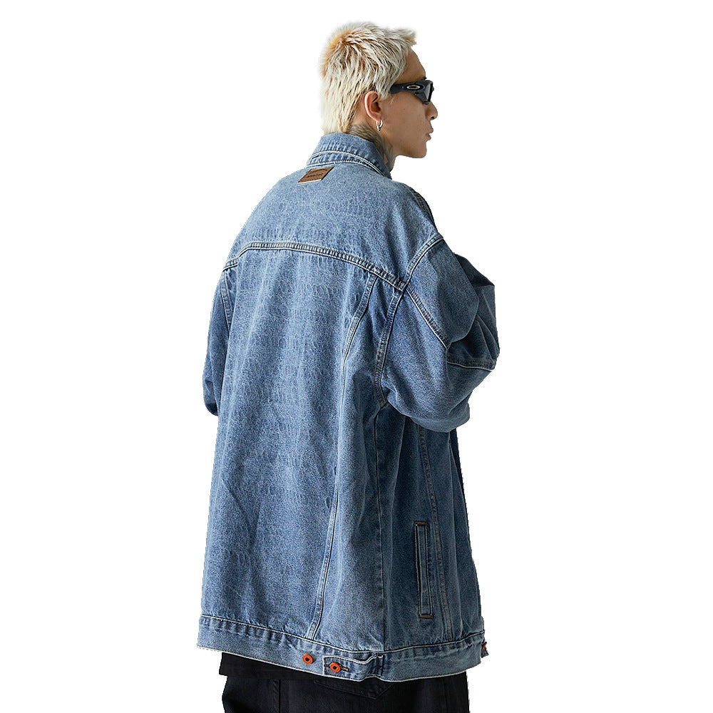Punk High Street Old Wash Denim Clothes Jacket