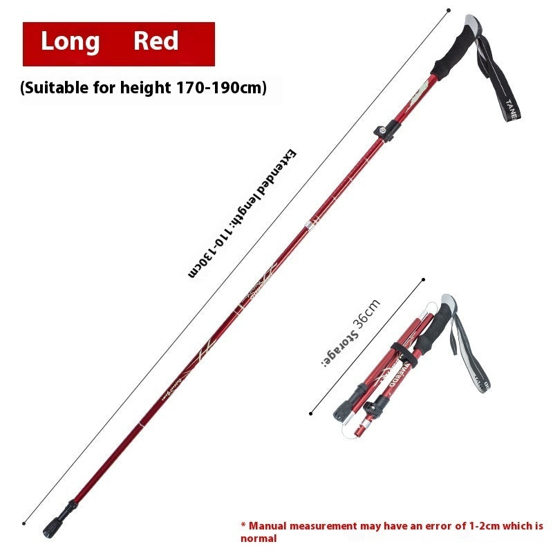Legering Sammenfoldelig og Bærbar Teleskopisk Vandrestok/Alpenstock