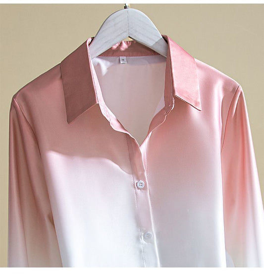 Personality Gradient Age Reduction Western Style Shirt Lady