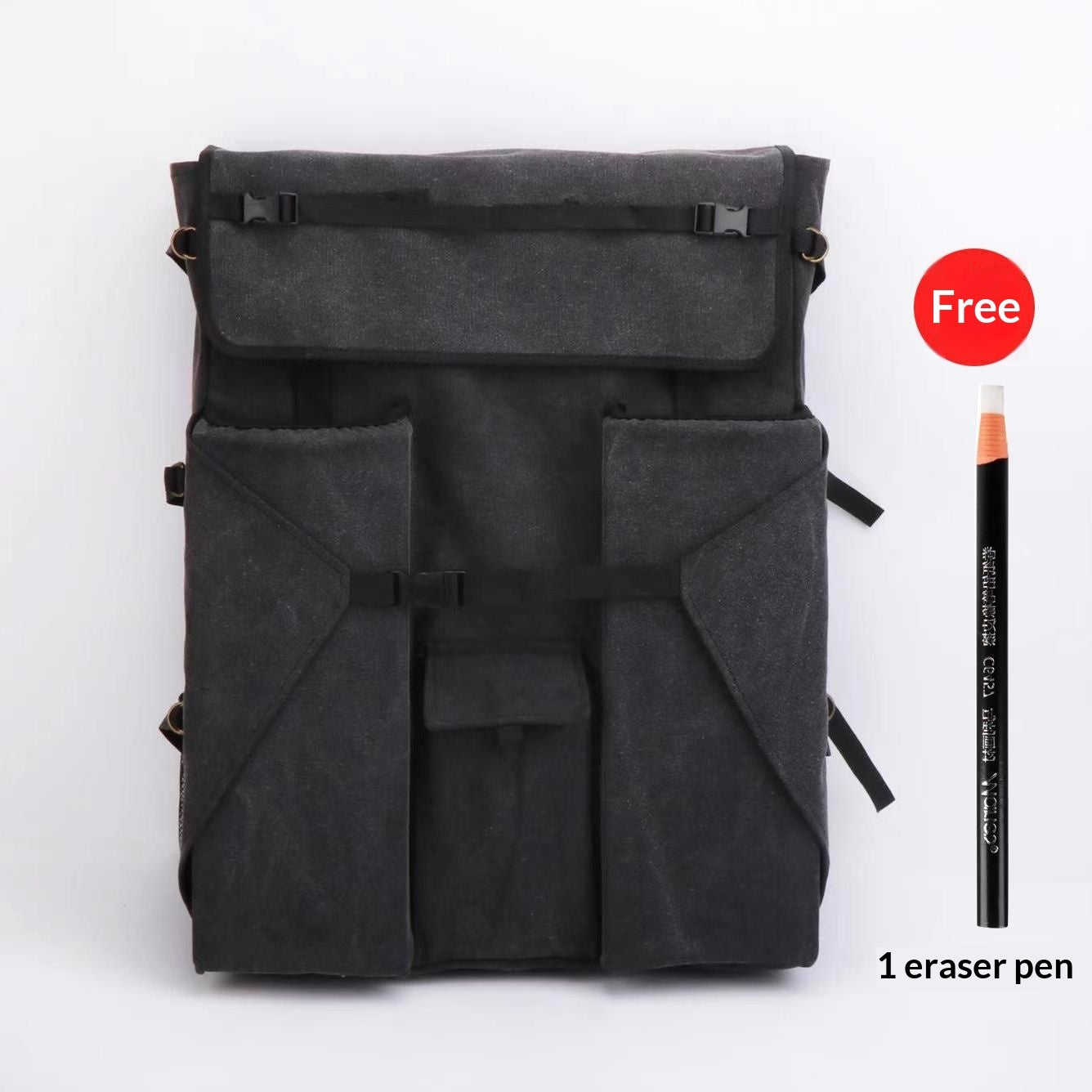 Art Drawing Bag Canvas Backpack In 4K Black, Extra Thick