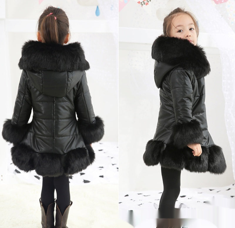 Long Thickened Hooded Children's Cotton Clothes