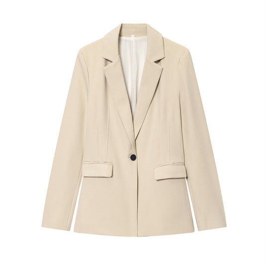 Slim-fit Long-sleeve Suit Jacket Flared Pants For Women