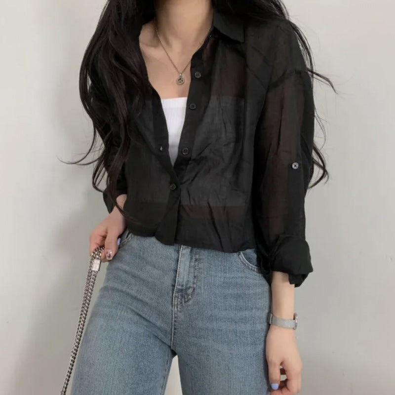 Fransk Top Høj kvalitets Cardigan Bluse Skjorte