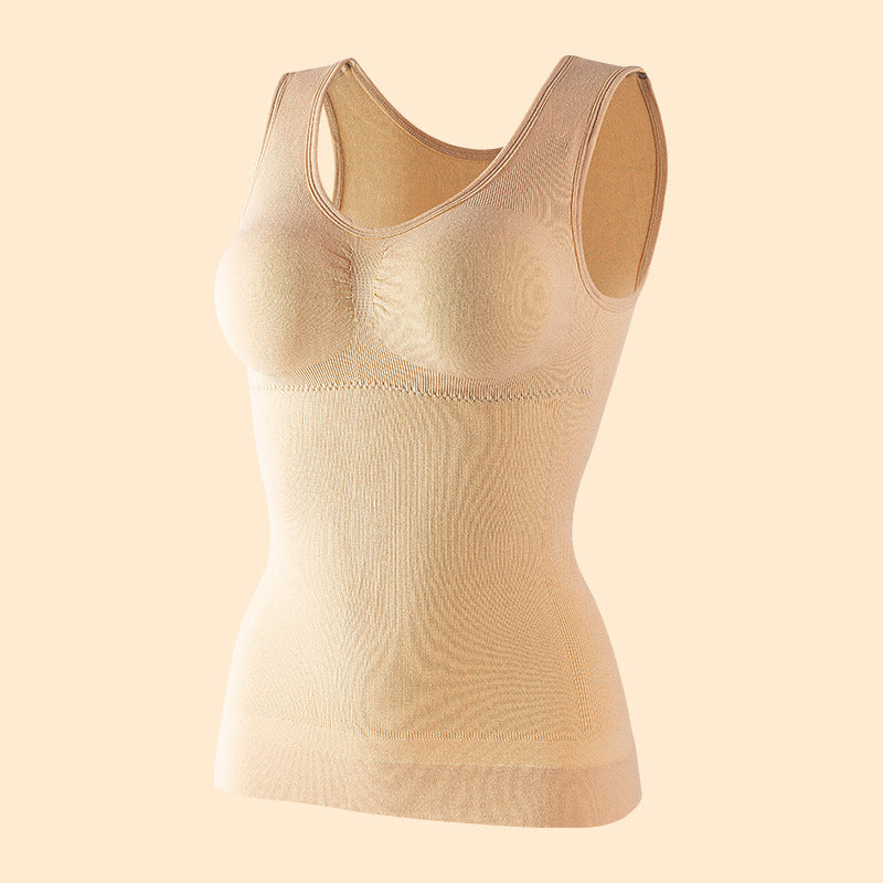 Women's Belly Sculpting Double Layer Tank Top With Built-in Bra