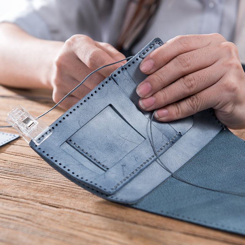 DIY Stitched Vintage Waxed Leather Travel Passport Bag Material