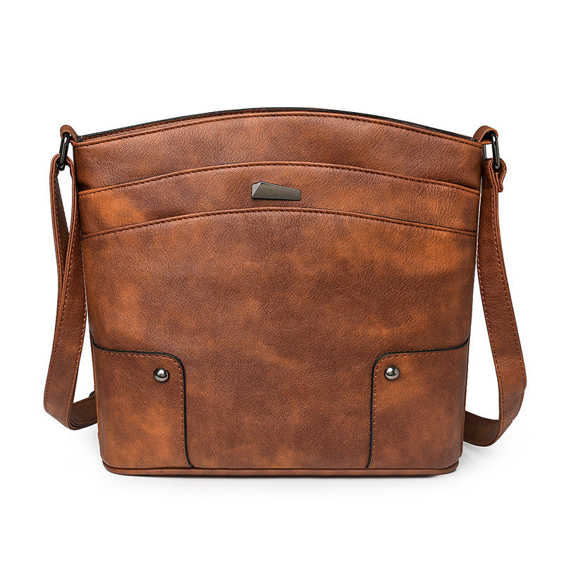 Retro Multi-layer PU Bag Women's Simple High-grade Crossbody