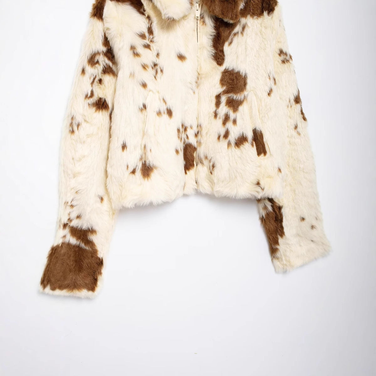 European And American Style Artificial Fur Effect Short Chic Jacket Coat