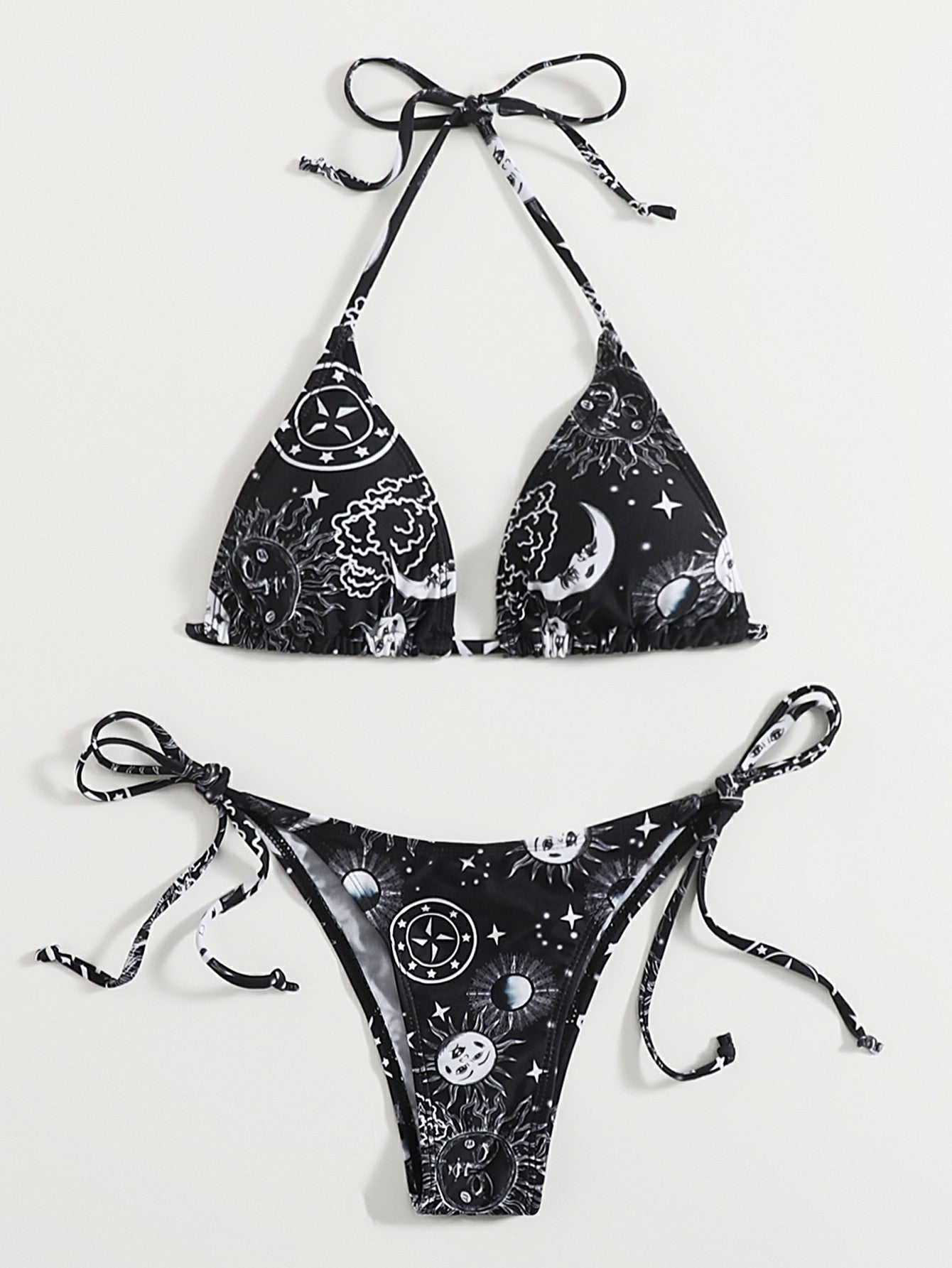 Bikini Swimsuit Printed Lace-up Swimming Suit Women's Printing