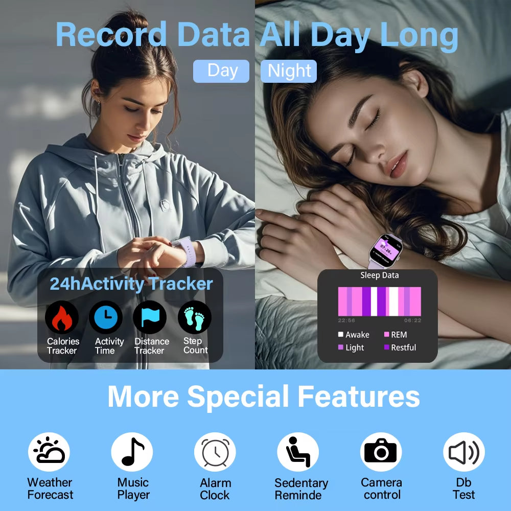 2025 New Smart Watch Bluetooth Call Men Women Watch Voice Assistant 100+ Sports Smart Watch for Android IOS