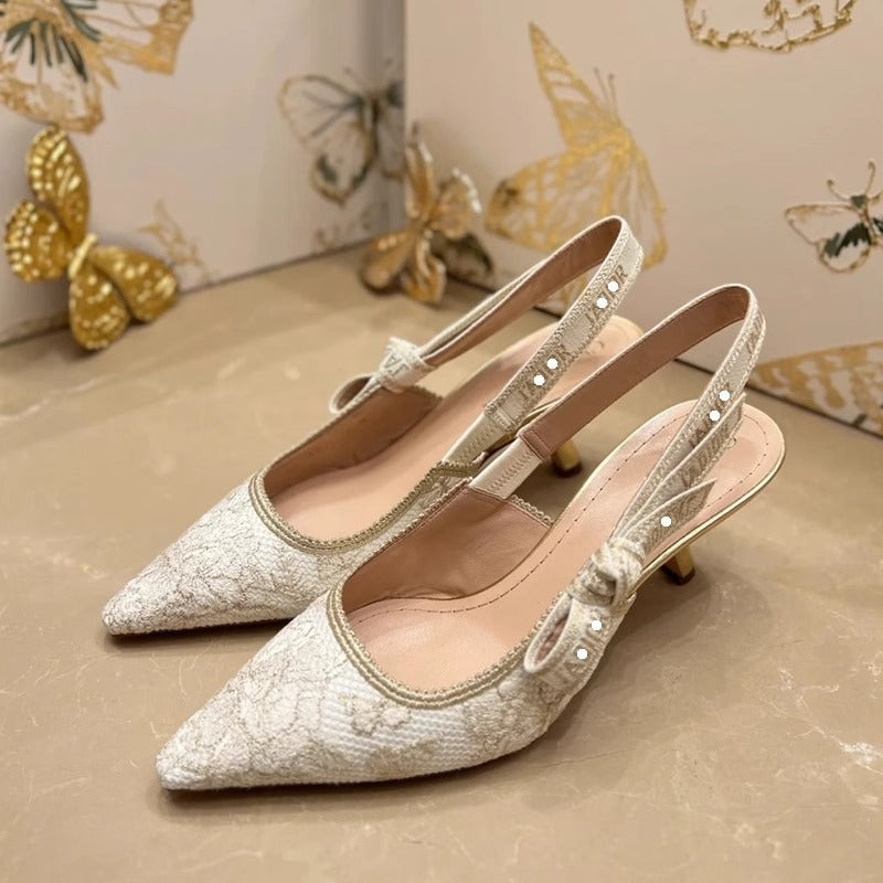 Womens Sandals With A Single Strap And Bow