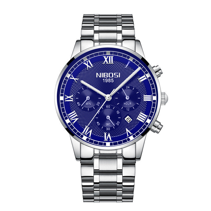 Multi Function Waterproof Steel Band Watch