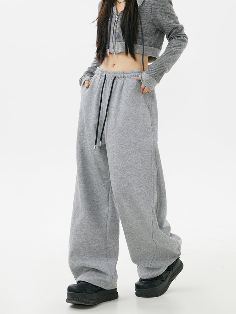 Sweatpants Female Gray Draping Sports Pants
