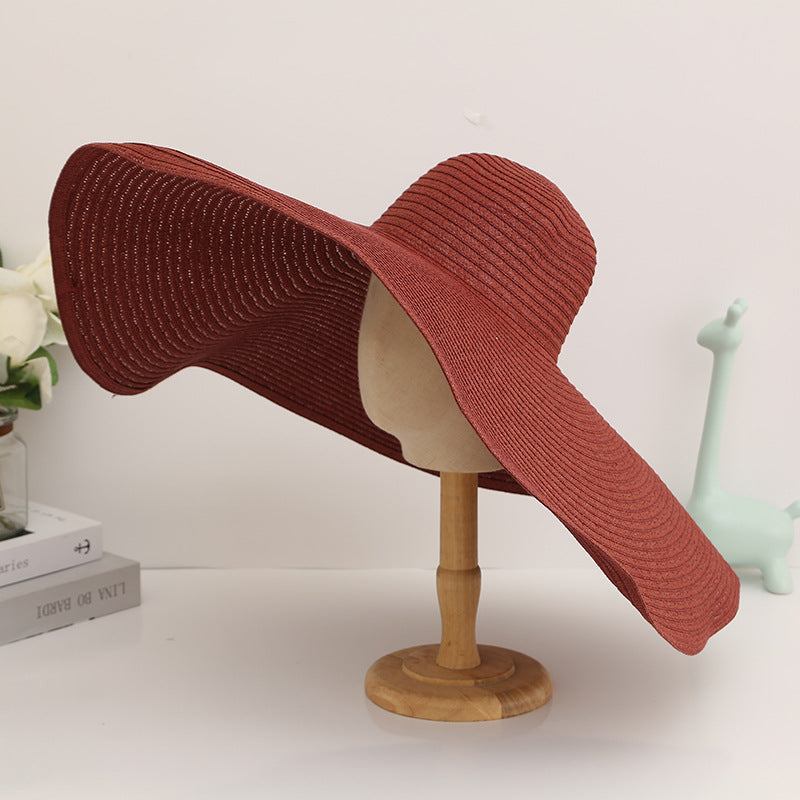 Women's Oversized Brim Foldable Sunscreen Straw Hat