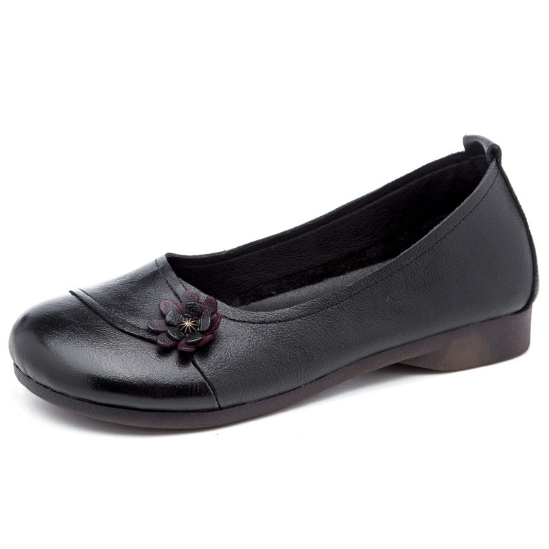 Comfortable Vintage Leather Women's Flat Heel Casual Shoes
