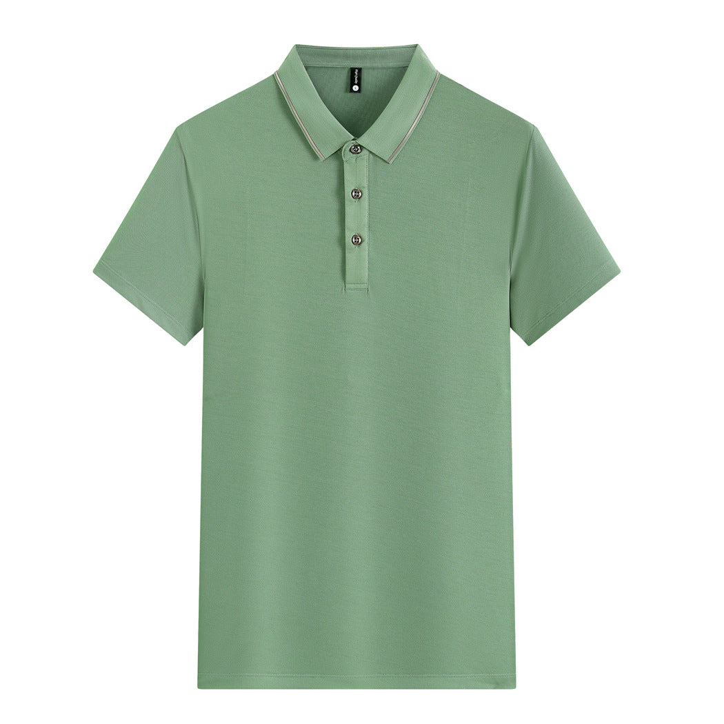 Combed Tight Mercerized Cotton Silver Polo Shirt