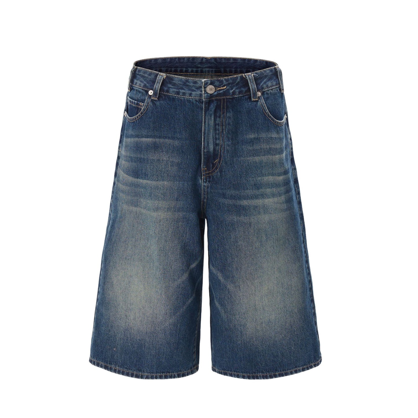 Women's American-style High Street Fashionable Washed Wide-leg Jeans