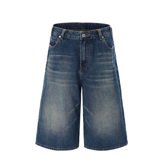 Women's American-style High Street Fashionable Washed Wide-leg Jeans