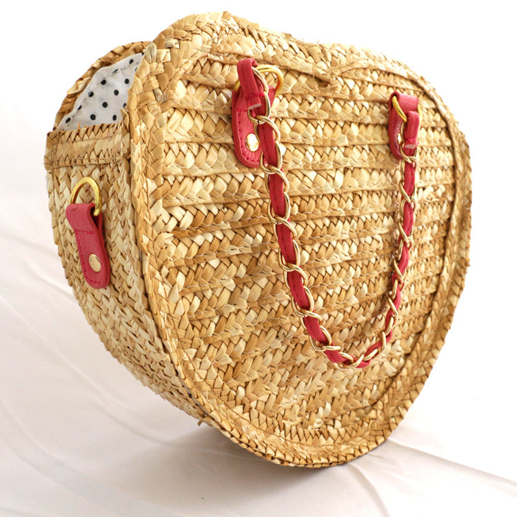 Simple And Fashionable One-shoulder Diagonal Bag Beach Vacation Straw