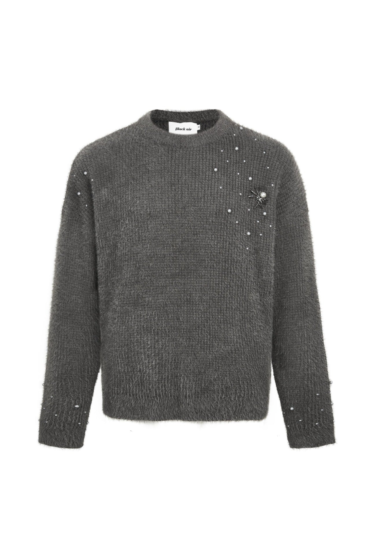 Spider Brooch Mink-like Pullover Sweater