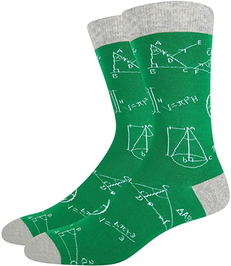Fashion Colorful Math Printing Cotton Middle Tube Socks