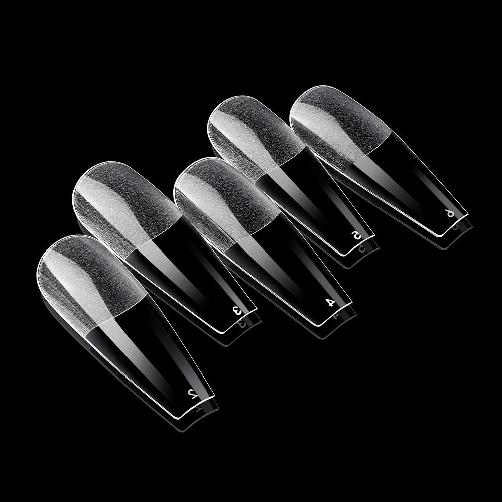 High Quality Transparent Seamless Square Long Ballet Frosted Fake Nails