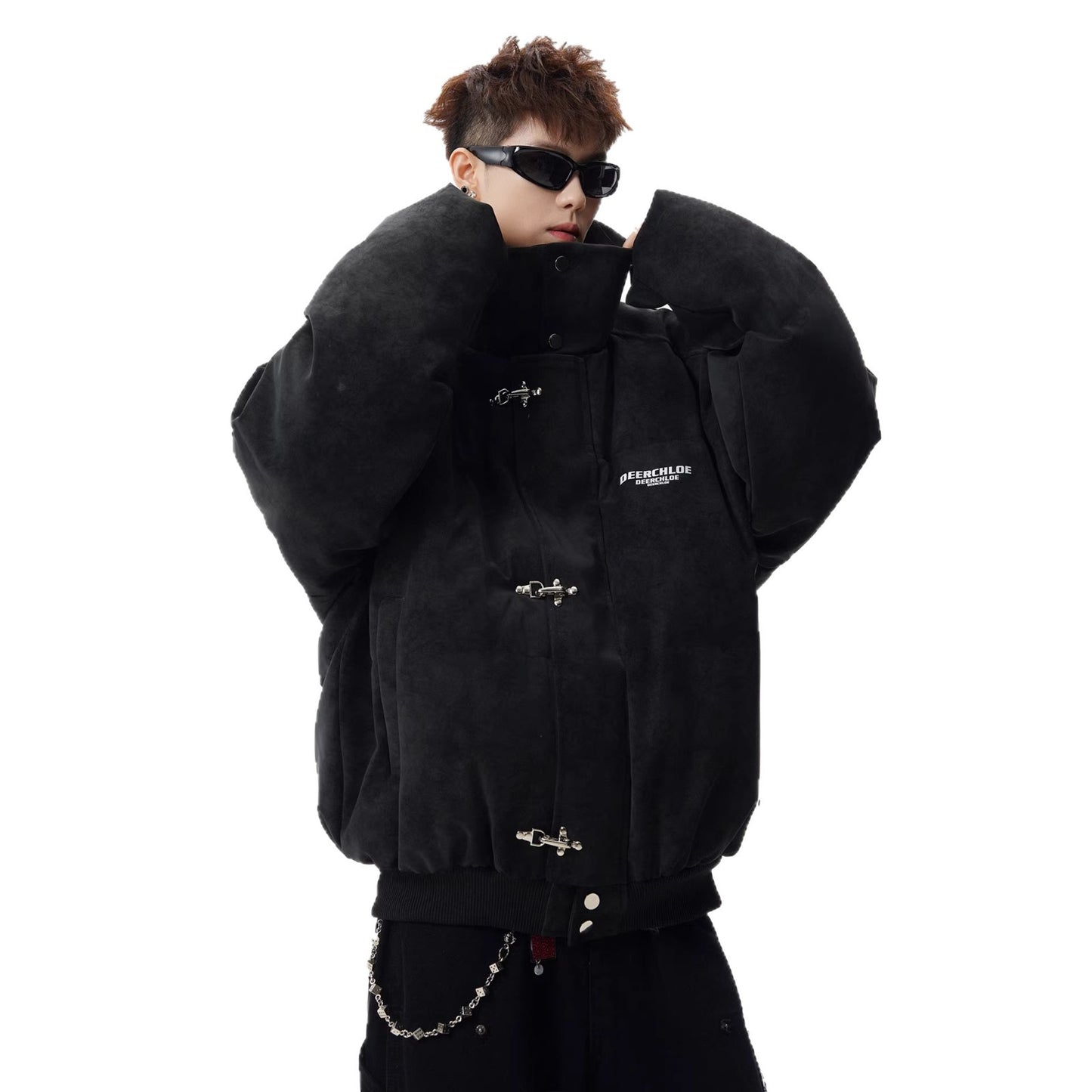 Retro Stand-up Collar Loose-fitting Versatile Puffer Jacket