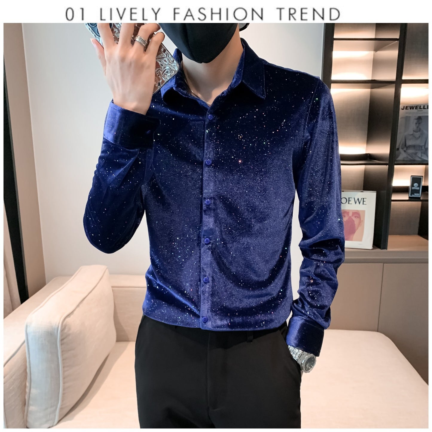 Men's Casual Business Sequined Shirt