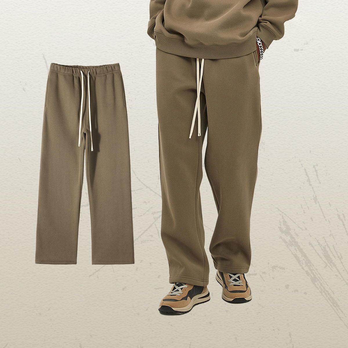 Women's Straight Velvet Solid Color Loose Sports And Leisure Trousers