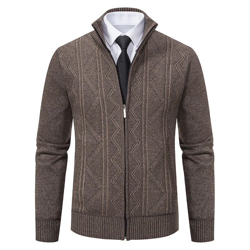 Efterår Vinter Herre Uld Sweater Cardigan Frakke Ståkrave