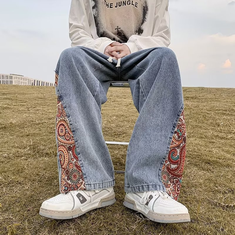Fall Thin Ripped Jeans Men's Retro