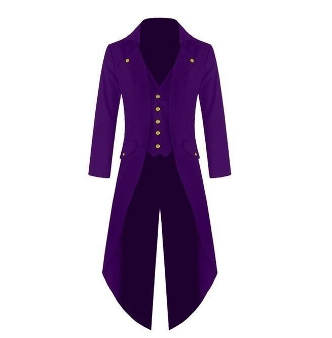 Men's Long-sleeved Solid Color Button Irregular Men's Tuxedo