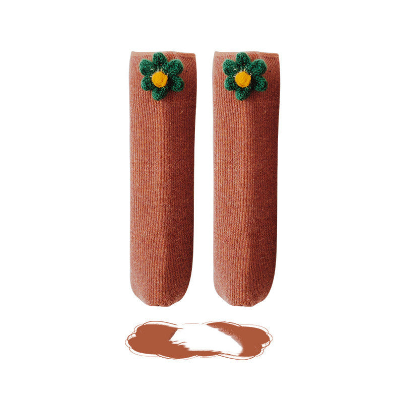 Children's Snow Socks Winter New Style Plus Velvet Thickening